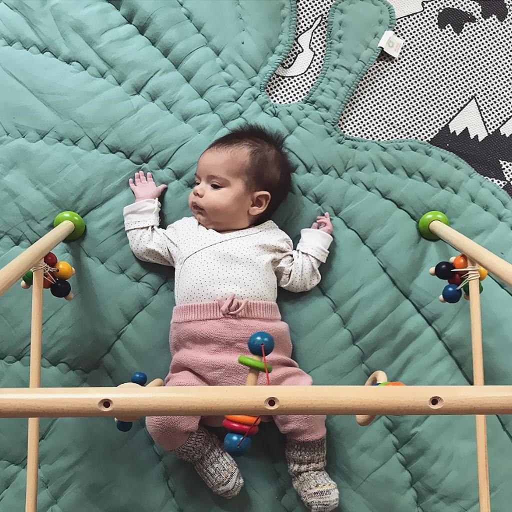 Baby Kids Game Gym Activity Play Mat Crawling Blanket Leaf Floor Rug Green