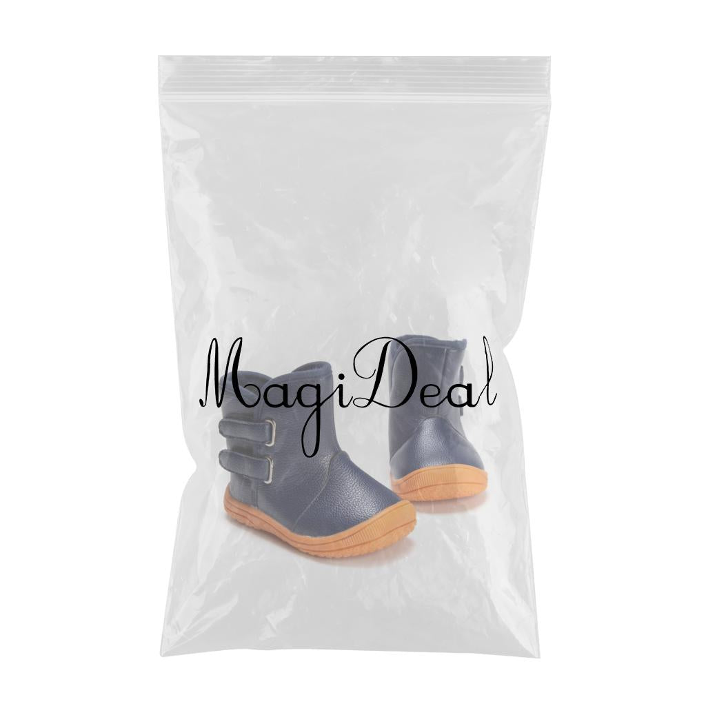 Baby PU Leather Rubber Soles Warm Snow Boots Blue (for 9-12Months)