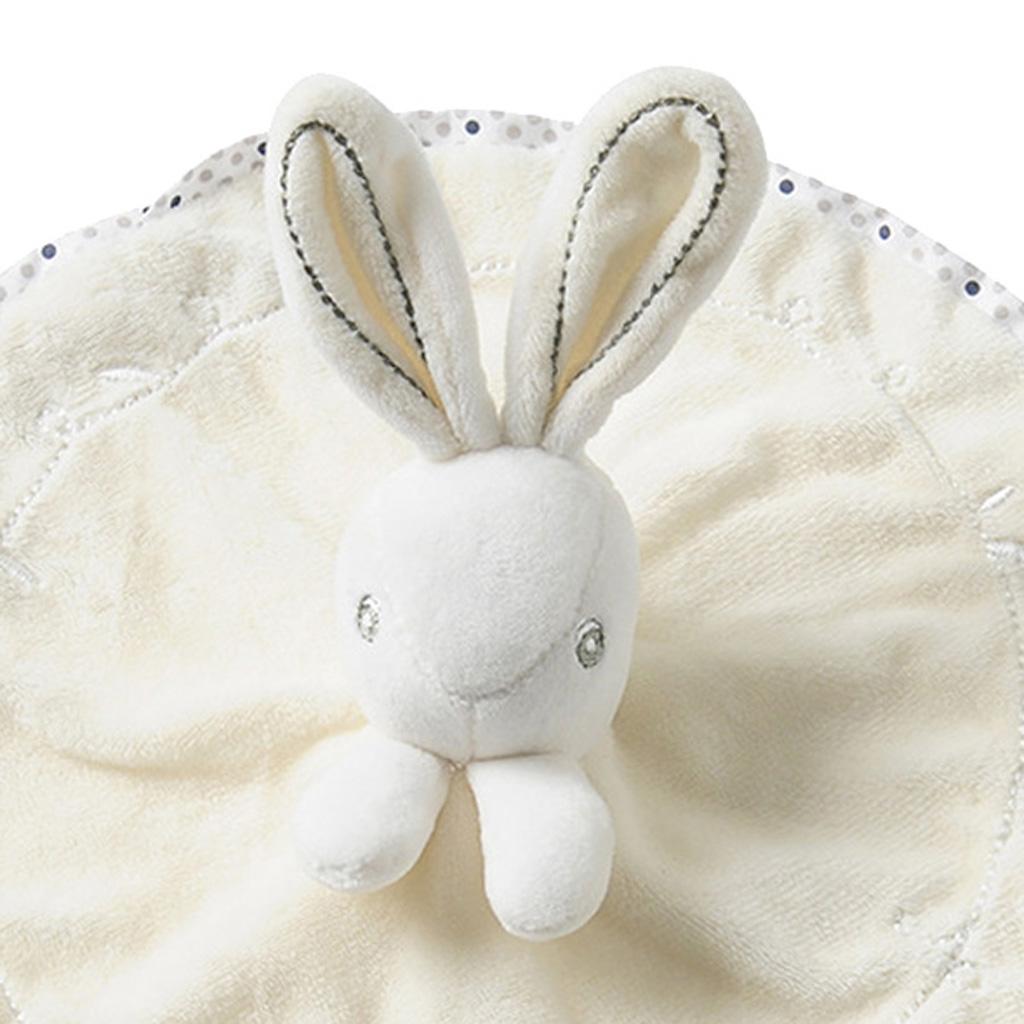 Baby Bunny Security Blanket Plush Comforter Sleep Stuffed Toy White