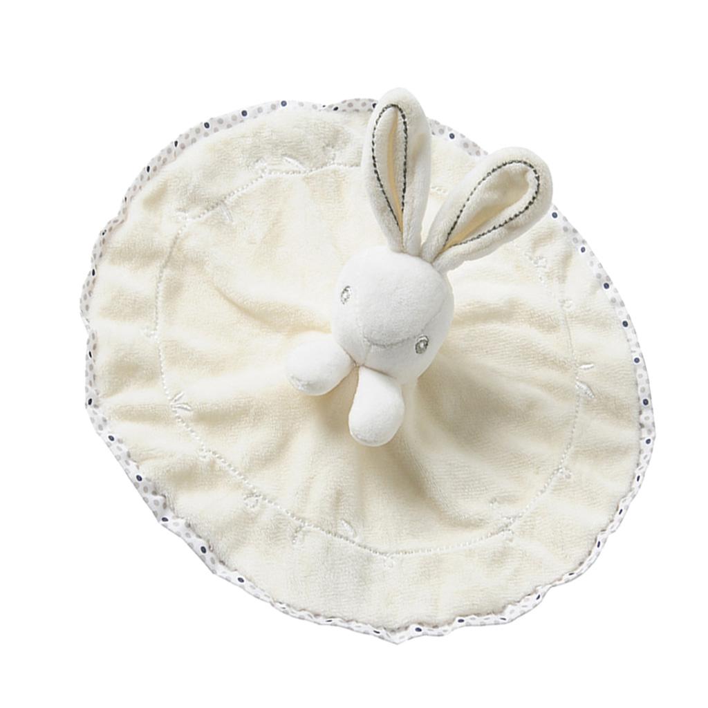 Baby Bunny Security Blanket Plush Comforter Sleep Stuffed Toy White