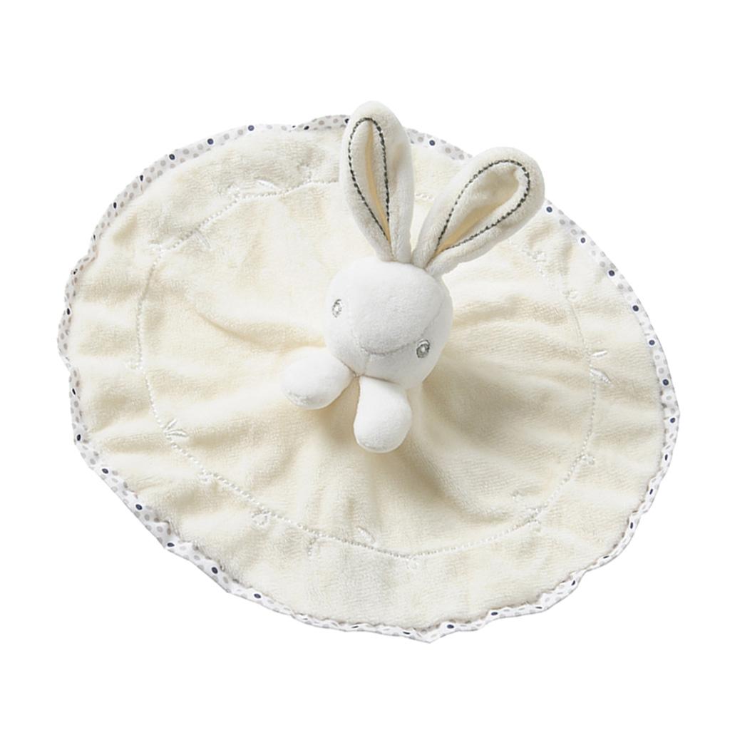 Baby Bunny Security Blanket Plush Comforter Sleep Stuffed Toy White