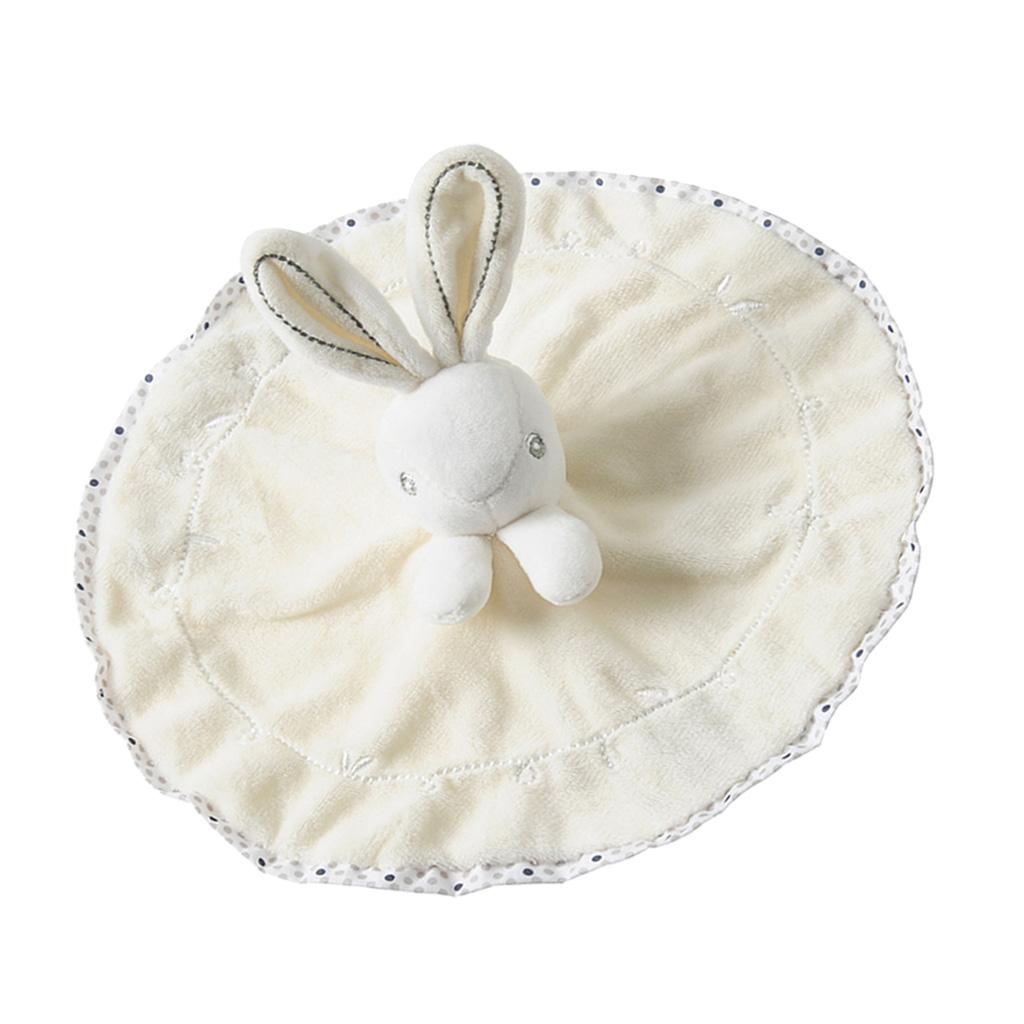 Baby Bunny Security Blanket Plush Comforter Sleep Stuffed Toy White