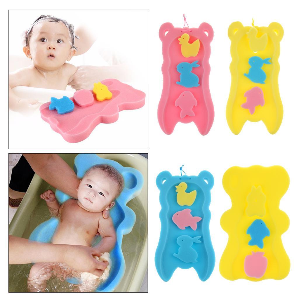 Baby Bath Sponge Support Pad Safety Aid Bathing Mat Non Slip Pink 50cm