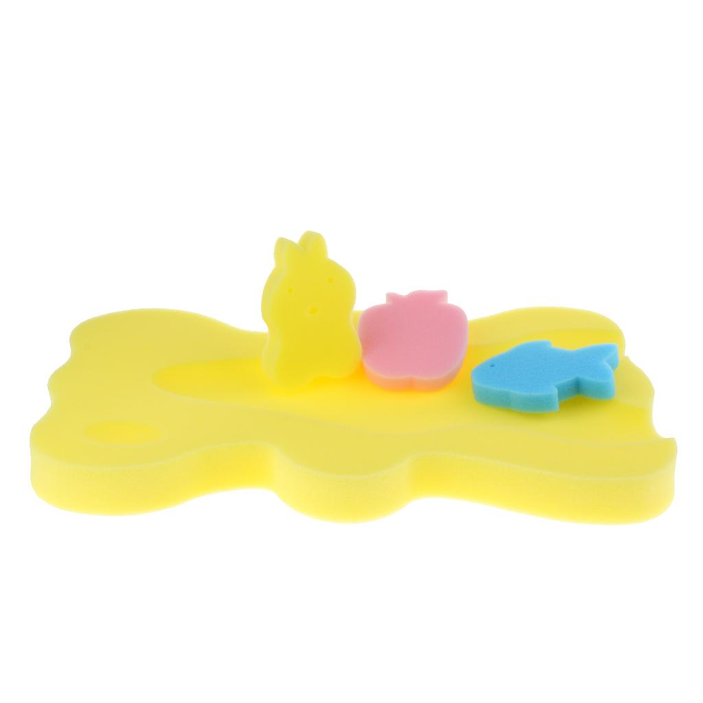 Baby Bath Sponge Support Pad Safety Aid Bathing Mat Non Slip Yellow 50cm