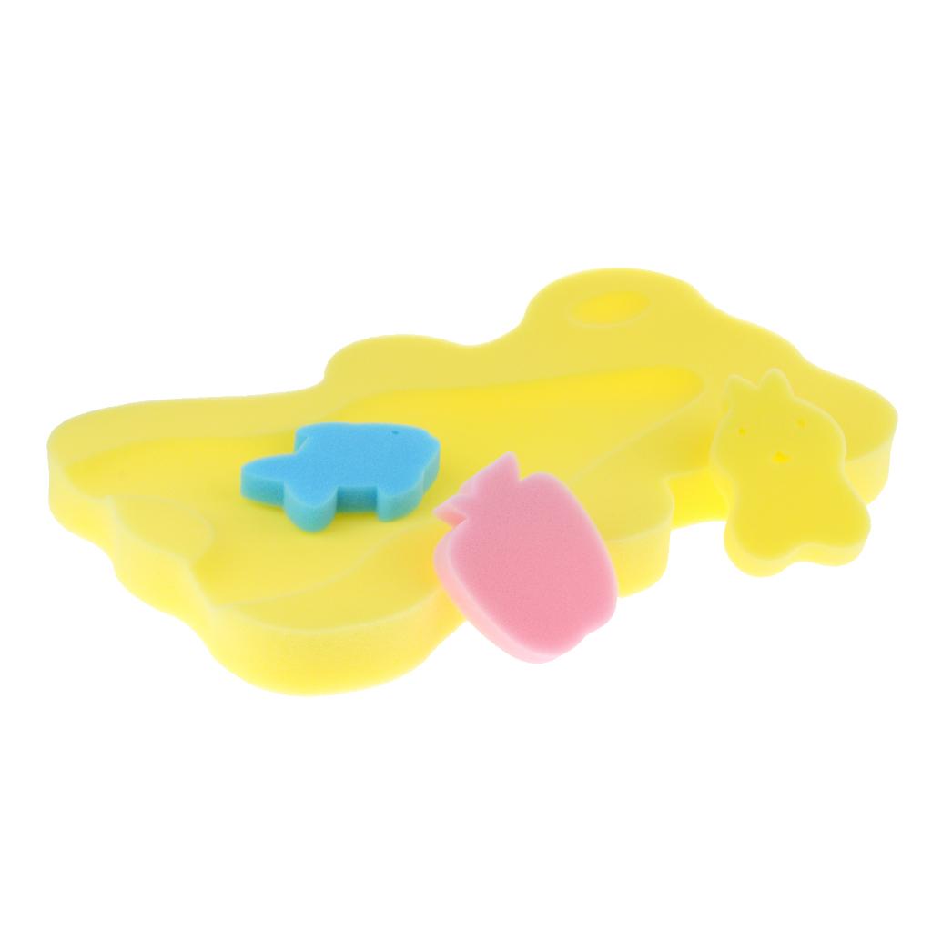 Baby Bath Sponge Support Pad Safety Aid Bathing Mat Non Slip Yellow 50cm