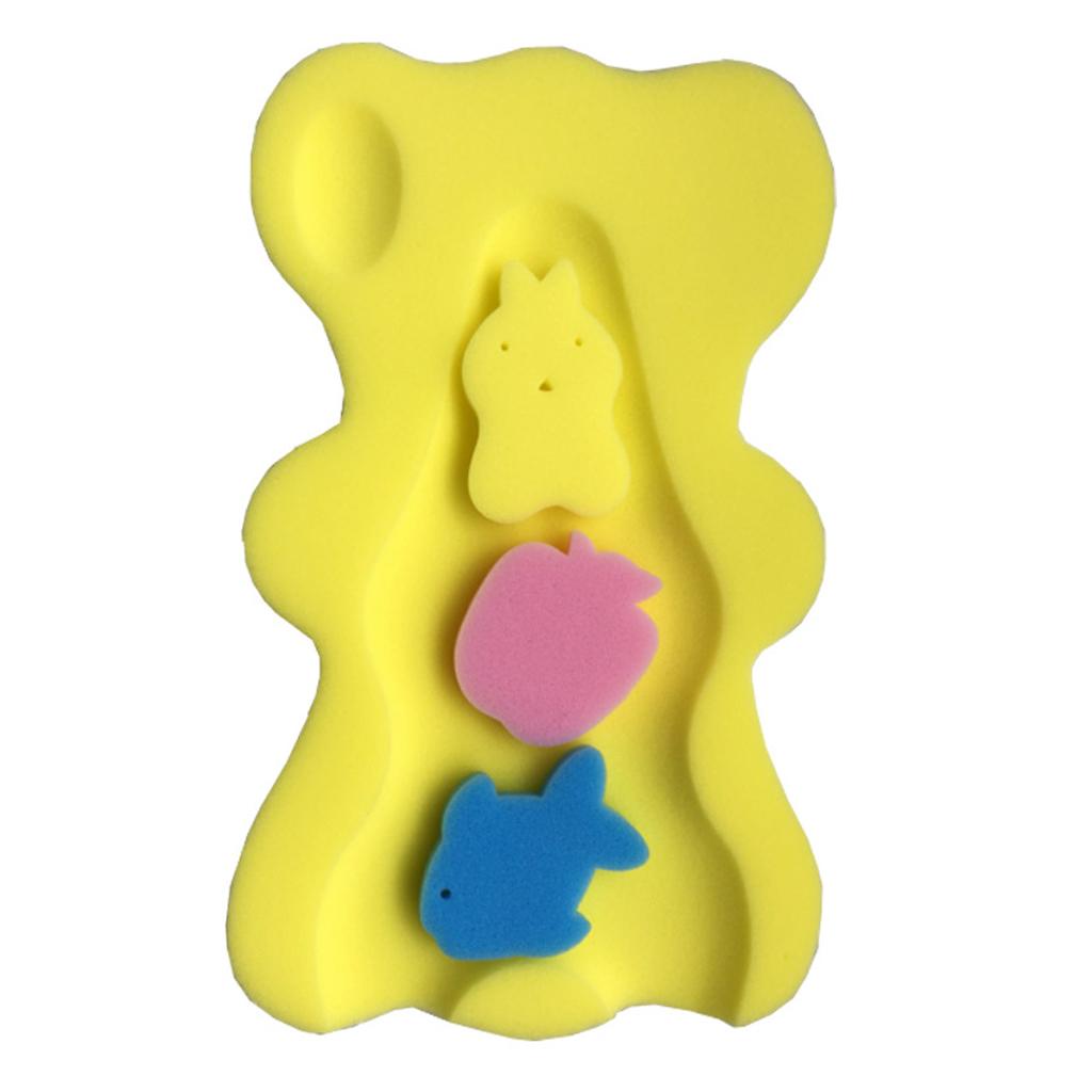 Baby Bath Sponge Support Pad Safety Aid Bathing Mat Non Slip Yellow 50cm