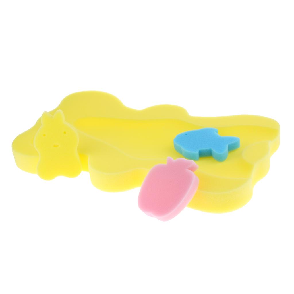 Baby Bath Sponge Support Pad Safety Aid Bathing Mat Non Slip Yellow 50cm