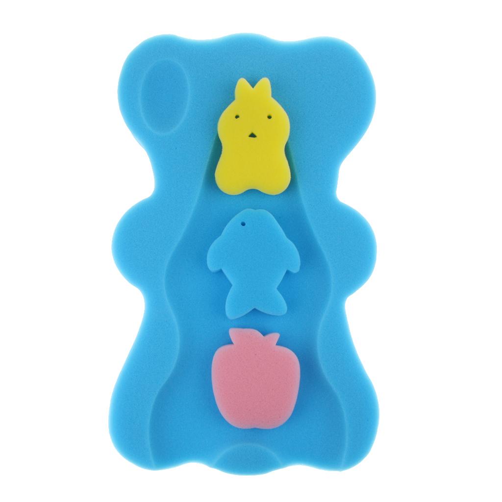 Baby Bath Sponge Support Pad Safety Aid Bathing Mat Non Slip Blue 50cm