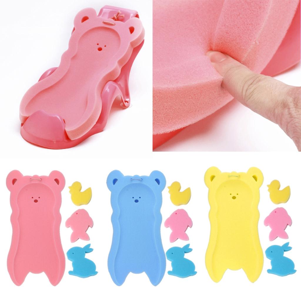 Baby Bath Sponge Support Pad Safety Aid Bathing Mat Non Slip Pink 52cm