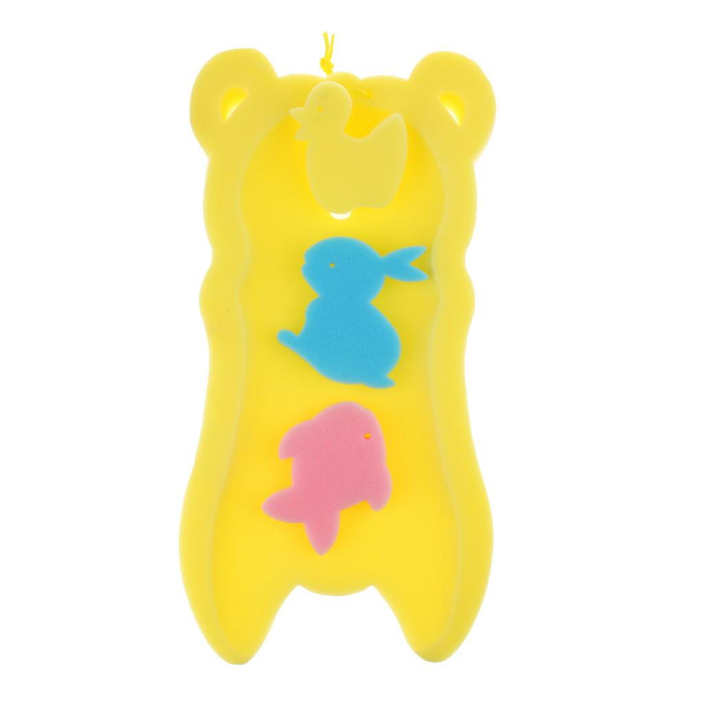 Baby Bath Sponge Support Pad Safety Aid Bathing Mat Non Slip Yellow 52cm