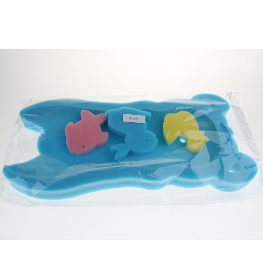 Baby Bath Sponge Support Pad Safety Aid Bathing Mat Non Slip Blue 52cm