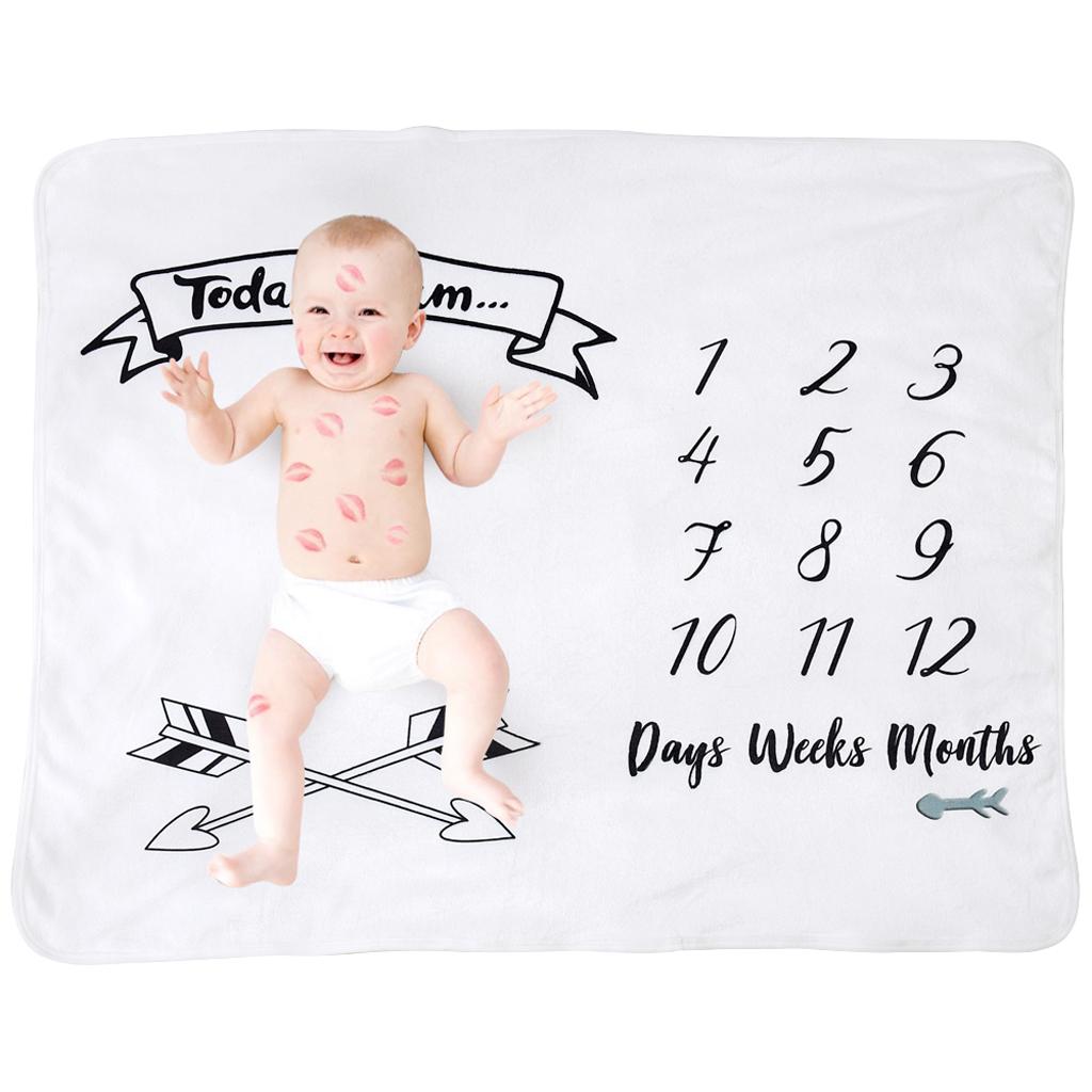 Baby Monthly Year Milestone Blanket Infant Photo Props Shoots Backdrop