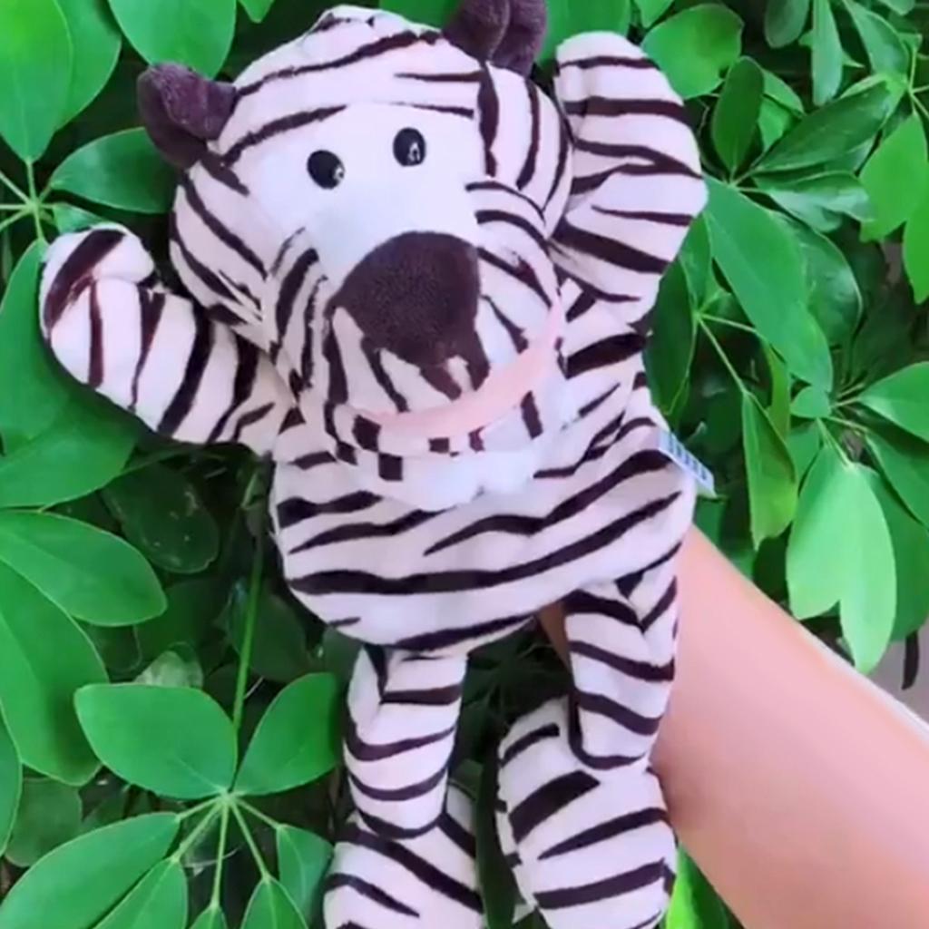 31cm Soft Plush Zoo Animals Hand Puppets for Kids Pretend Role Play Tiger