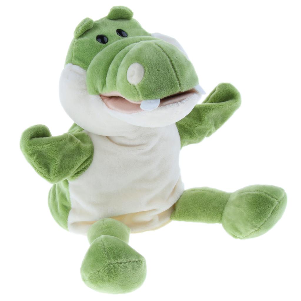 Soft Plush Animal Doll Hand Puppet with Movable Mouth Kids Toy Alligator