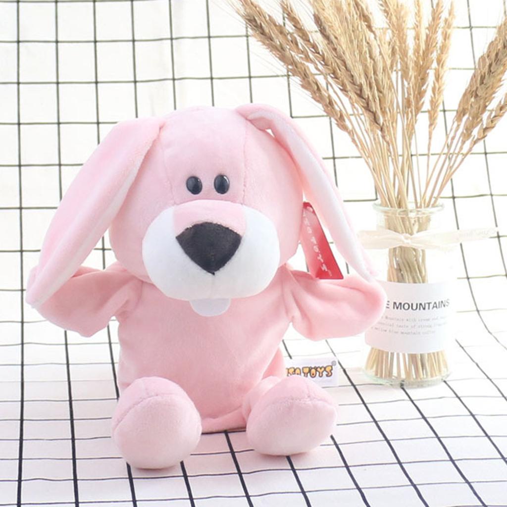 Soft Plush Animal Doll Hand Puppet with Movable Mouth Kids Toy Rabbit