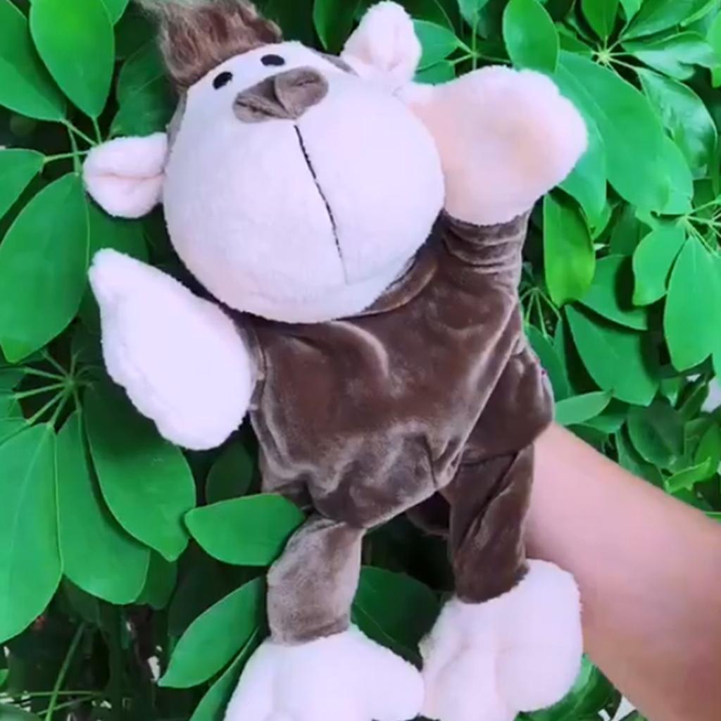 Soft Plush Animal Doll Hand Puppet with Movable Mouth Kids Toy Monkey