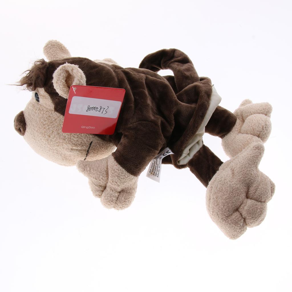 Soft Plush Animal Doll Hand Puppet with Movable Mouth Kids Toy Monkey