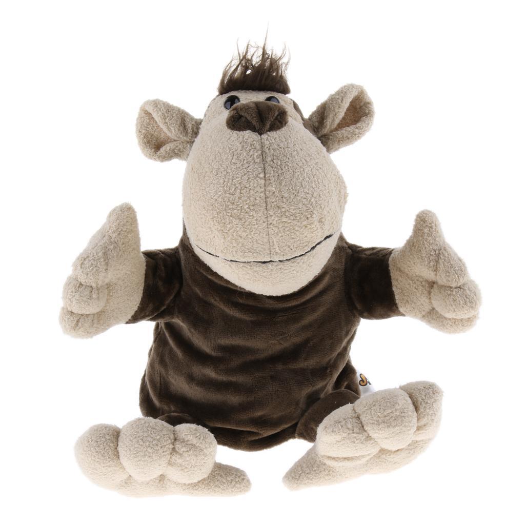 Soft Plush Animal Doll Hand Puppet with Movable Mouth Kids Toy Monkey