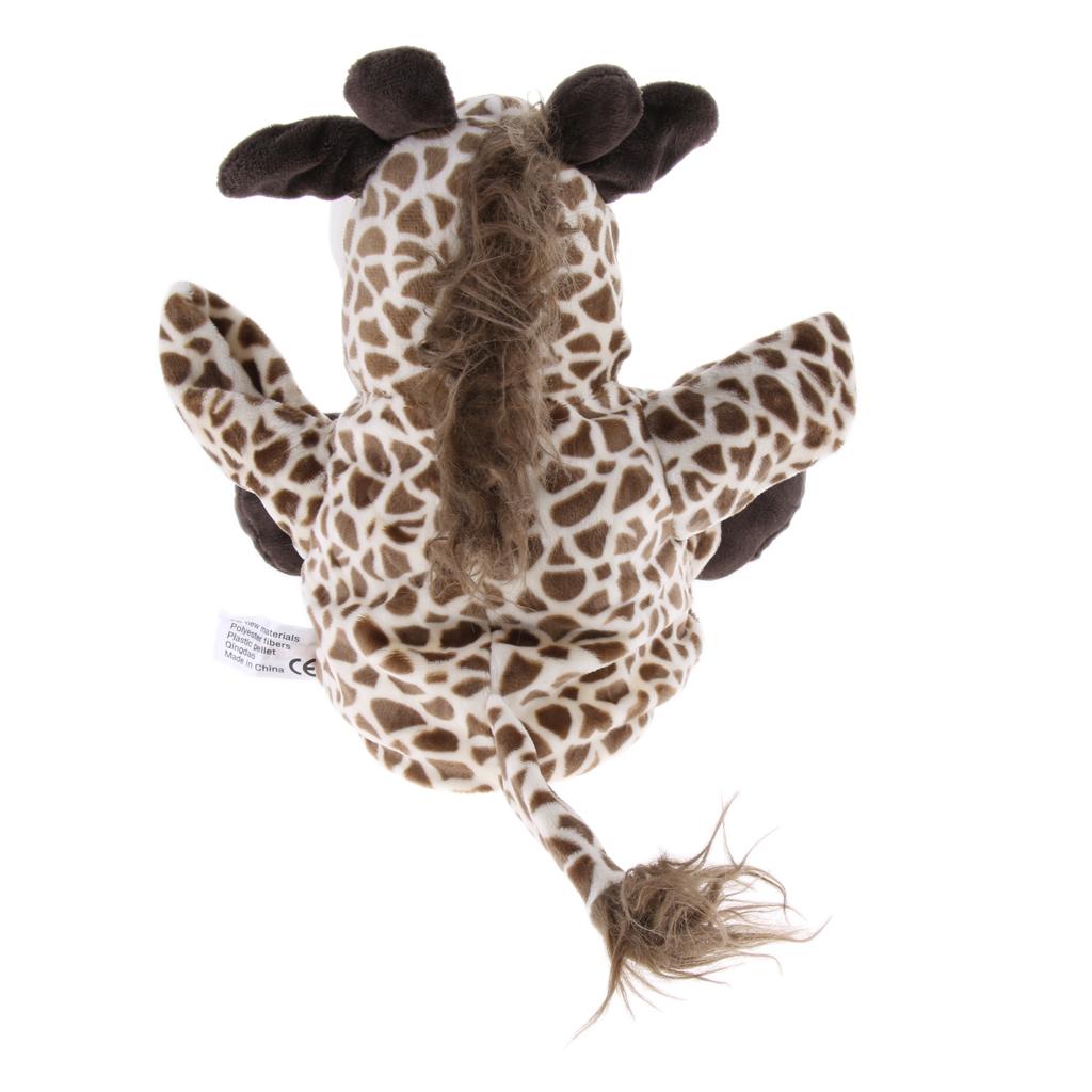 Soft Plush Animal Doll Hand Puppet with Movable Mouth Kids Toy Giraffe