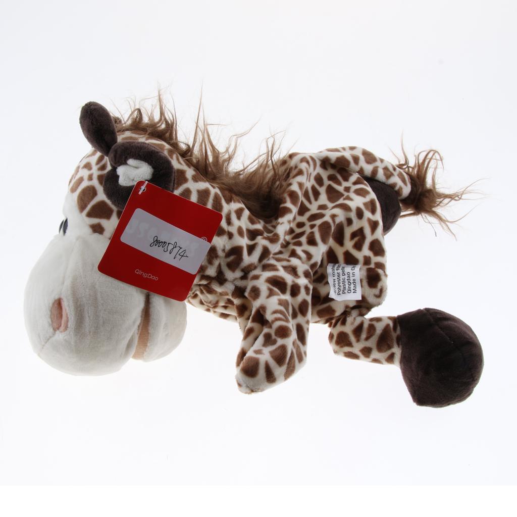 Soft Plush Animal Doll Hand Puppet with Movable Mouth Kids Toy Giraffe