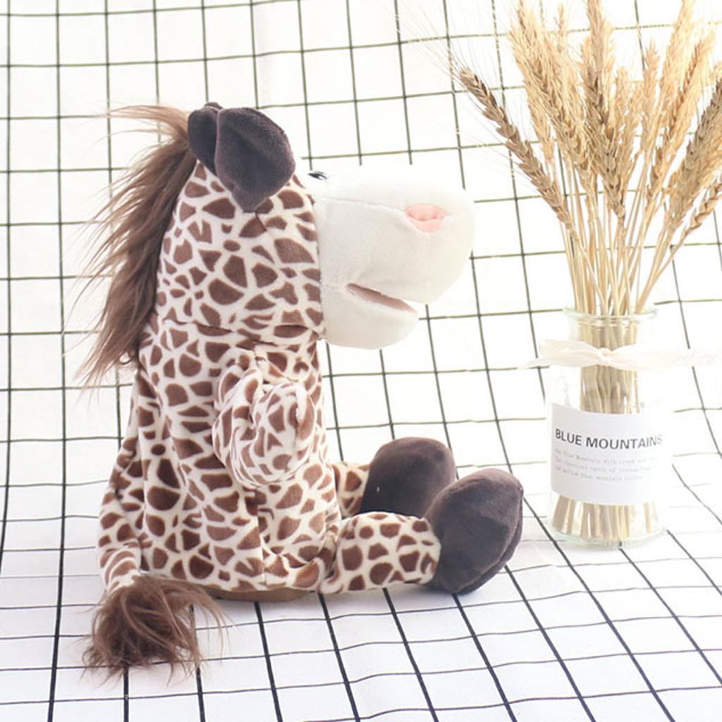 Soft Plush Animal Doll Hand Puppet with Movable Mouth Kids Toy Giraffe