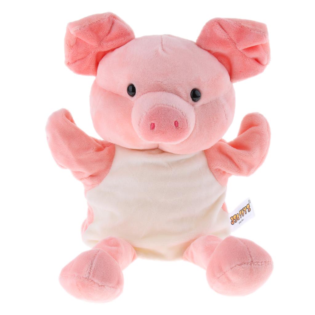 Soft Plush Animal Doll Hand Puppet with Movable Mouth Kids Toy Piggy