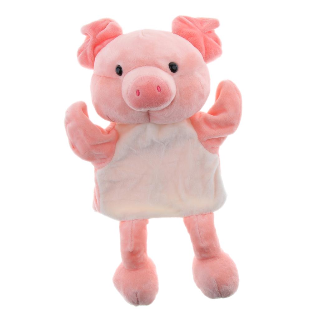 Soft Plush Animal Doll Hand Puppet with Movable Mouth Kids Toy Piggy