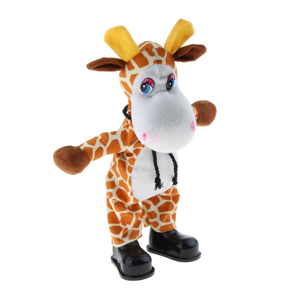 Cute Singing Dancing Naughty Soft Stuffed Animal Toy Animated Decor Giraffe