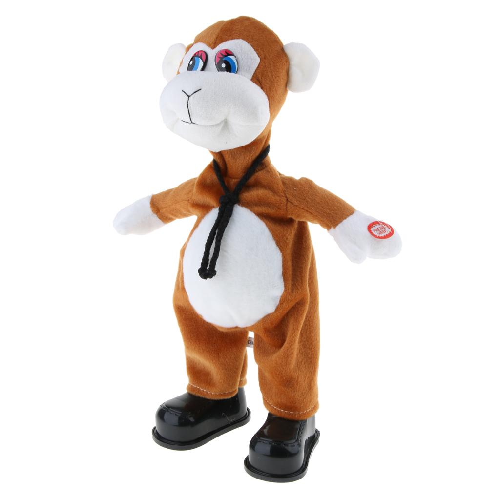 Cute Singing Dancing Naughty Soft Stuffed Animal Toy Animated Decor Monkey