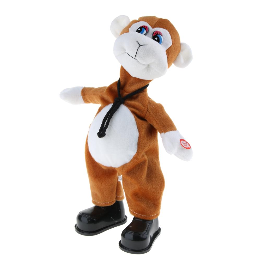 Cute Singing Dancing Naughty Soft Stuffed Animal Toy Animated Decor Monkey