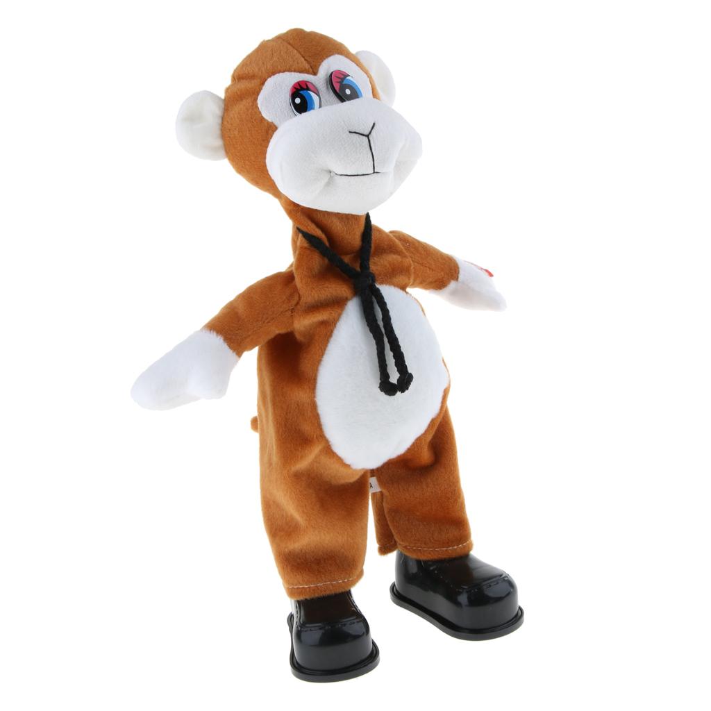 Cute Singing Dancing Naughty Soft Stuffed Animal Toy Animated Decor Monkey