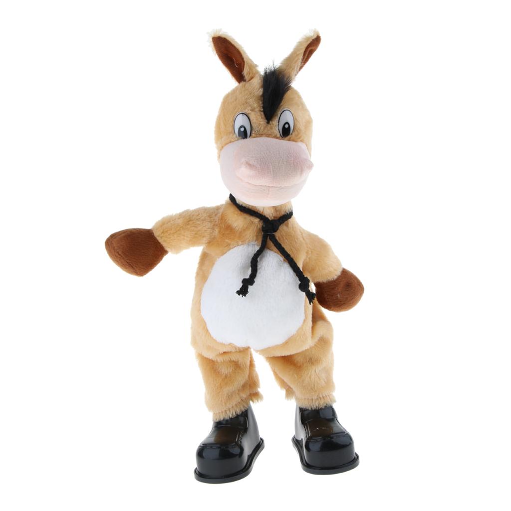 Cute Singing Dancing Naughty Soft Stuffed Animal Toy Animated Decor Donkey