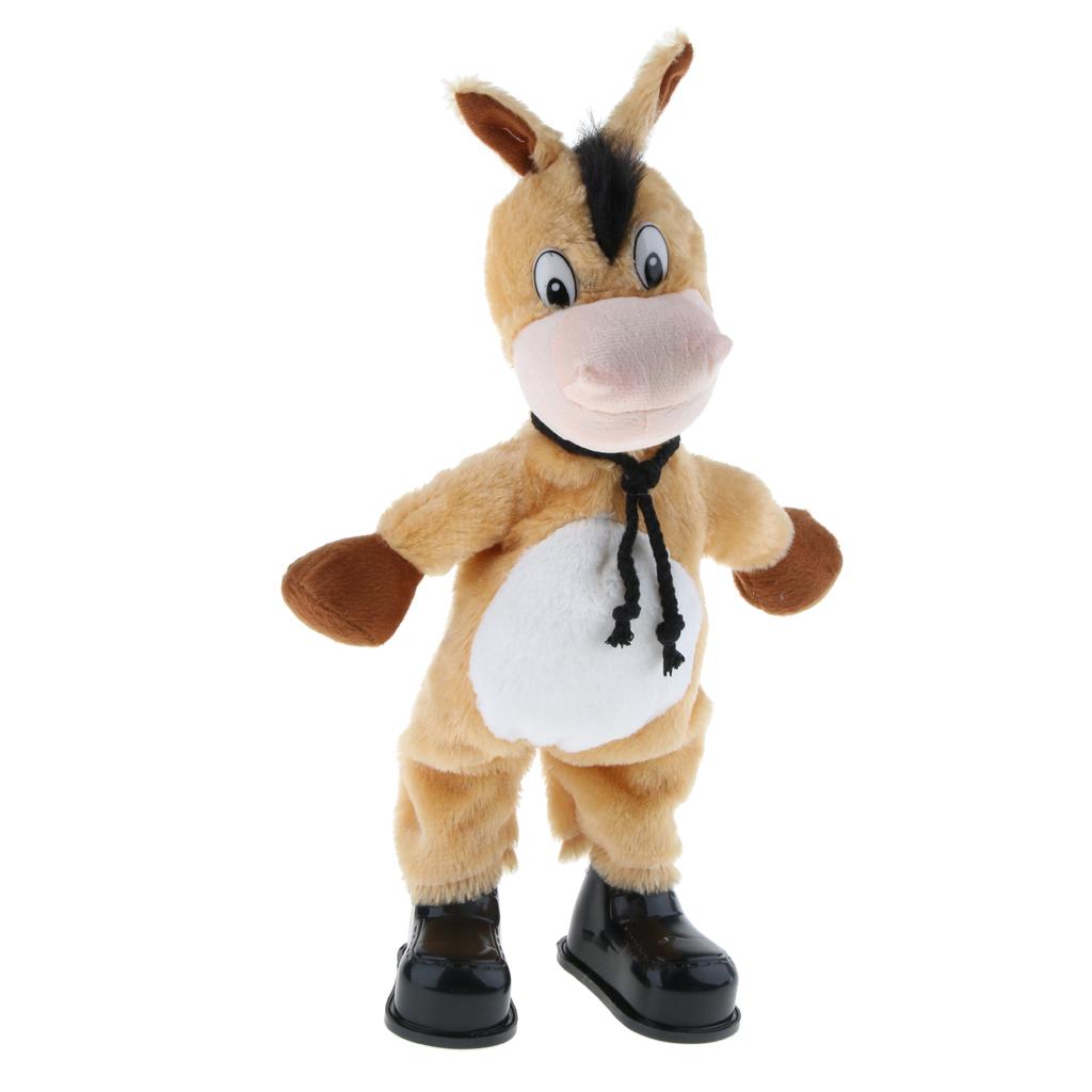 Cute Singing Dancing Naughty Soft Stuffed Animal Toy Animated Decor Donkey