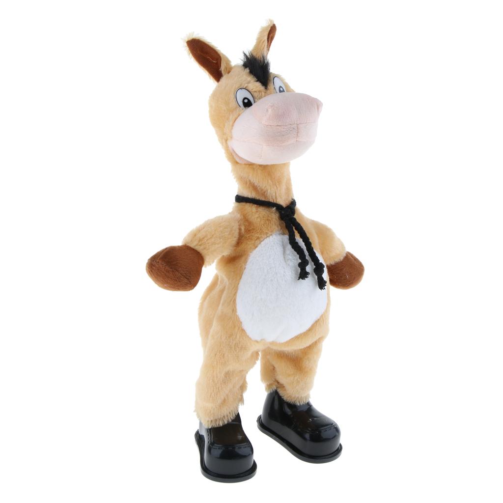 Cute Singing Dancing Naughty Soft Stuffed Animal Toy Animated Decor Donkey