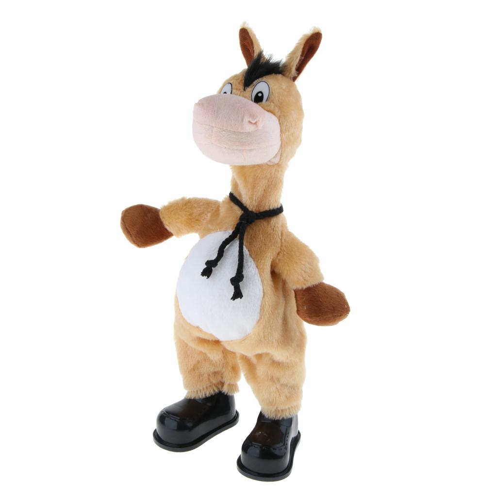 Cute Singing Dancing Naughty Soft Stuffed Animal Toy Animated Decor Donkey