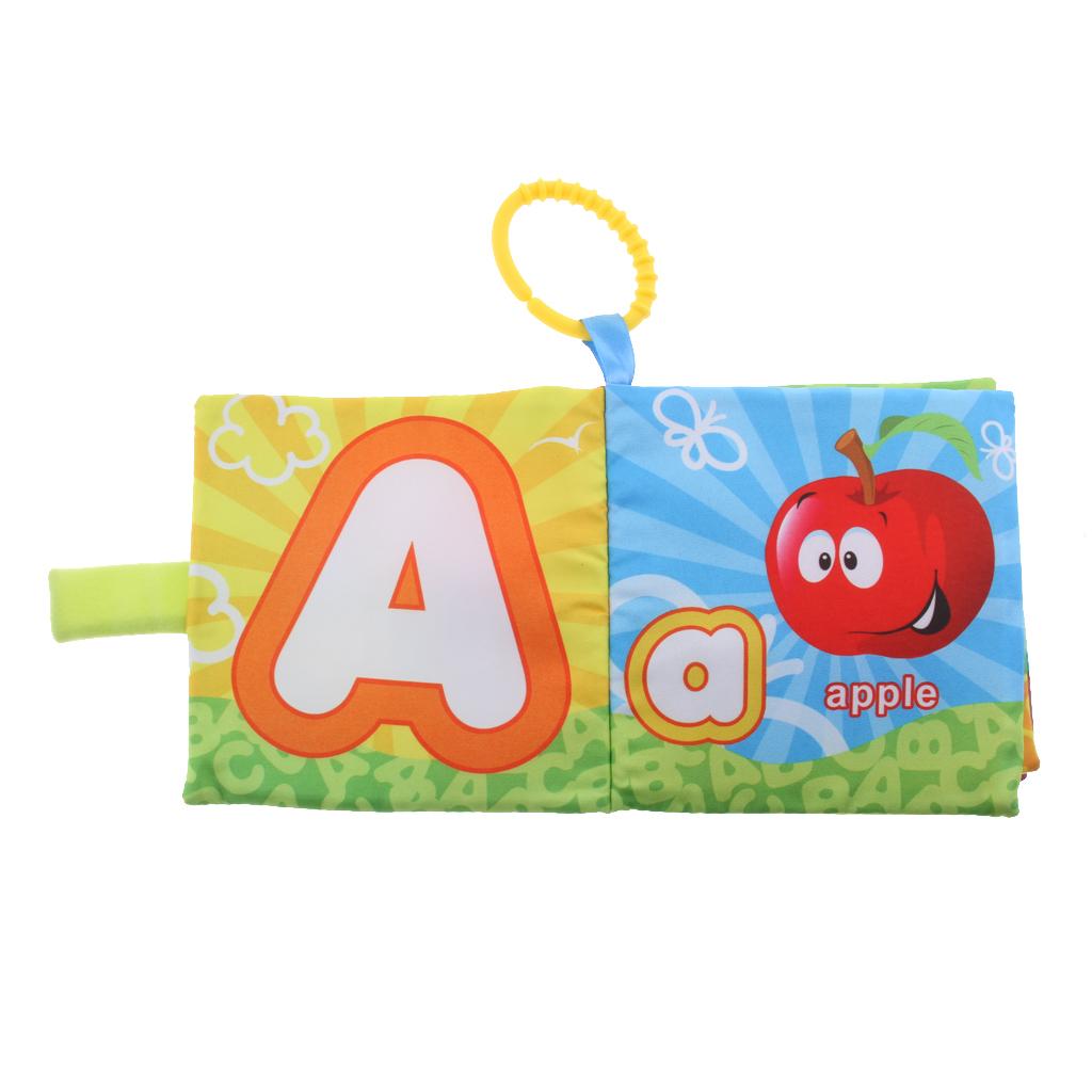 Baby Toddler Preschool Crinkle Squeaky Rattle Soft Cloth Book Toy Style 1