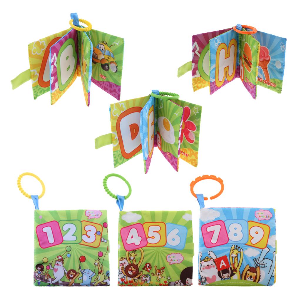 Baby Toddler Preschool Crinkle Squeaky Rattle Soft Cloth Book Toy Style 1