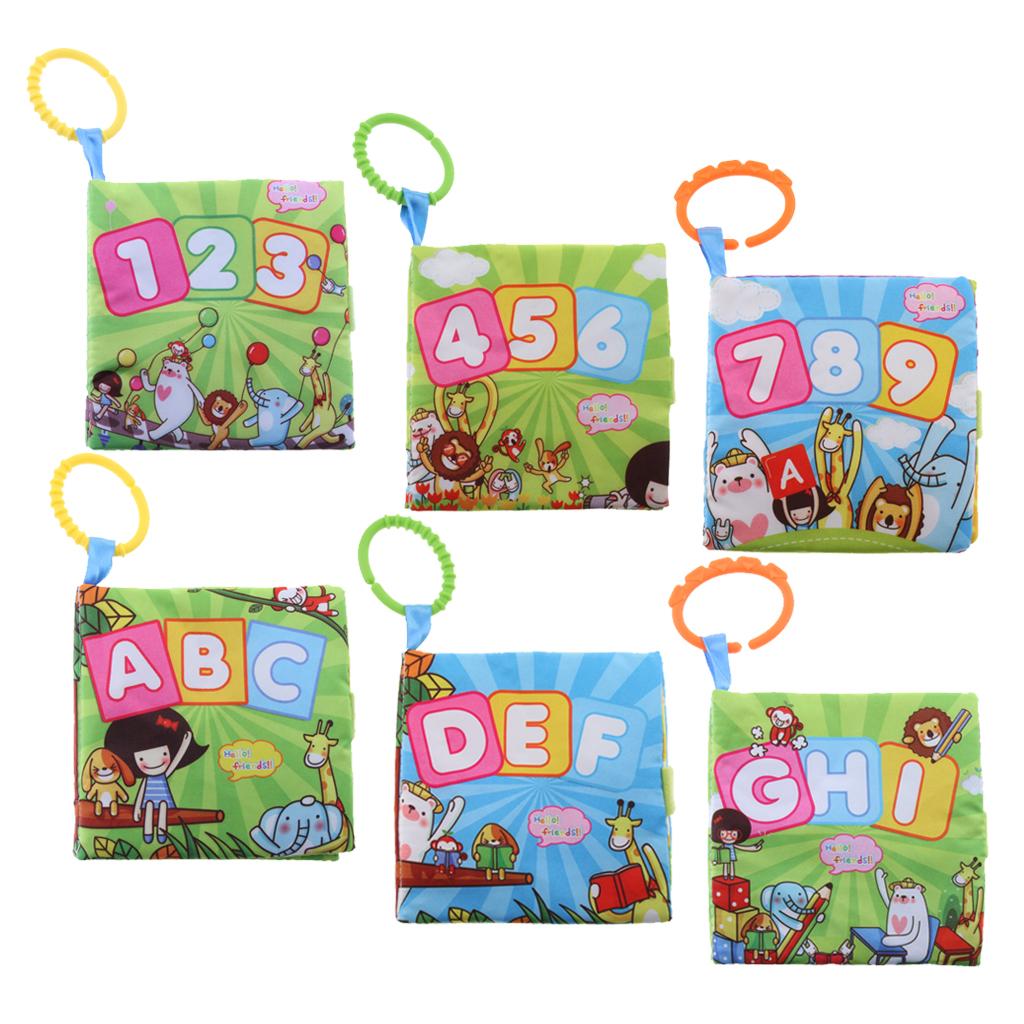 Baby Toddler Preschool Crinkle Squeaky Rattle Soft Cloth Book Toy Style 1
