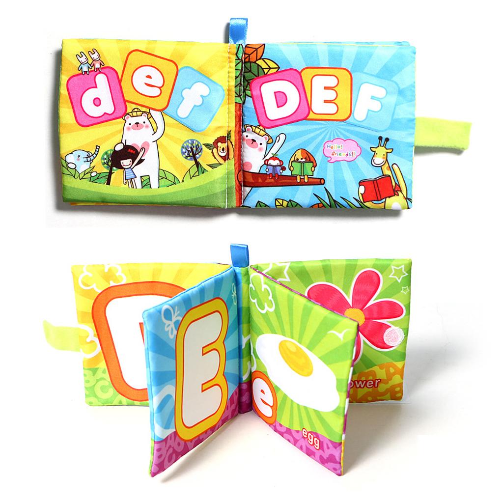 Baby Toddler Preschool Crinkle Squeaky Rattle Soft Cloth Book Toy Style 2