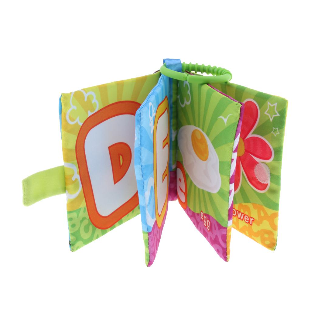 Baby Toddler Preschool Crinkle Squeaky Rattle Soft Cloth Book Toy Style 2
