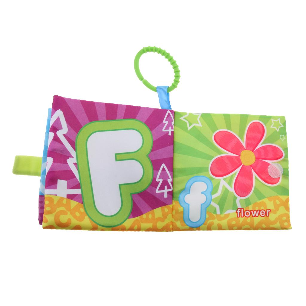 Baby Toddler Preschool Crinkle Squeaky Rattle Soft Cloth Book Toy Style 2
