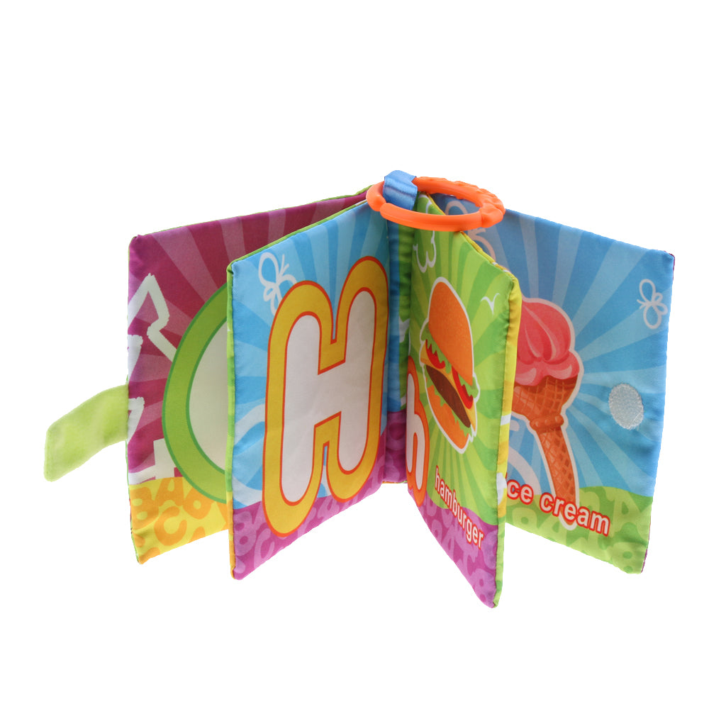 Baby Toddler Preschool Crinkle Squeaky Rattle Soft Cloth Book Toy Style 3