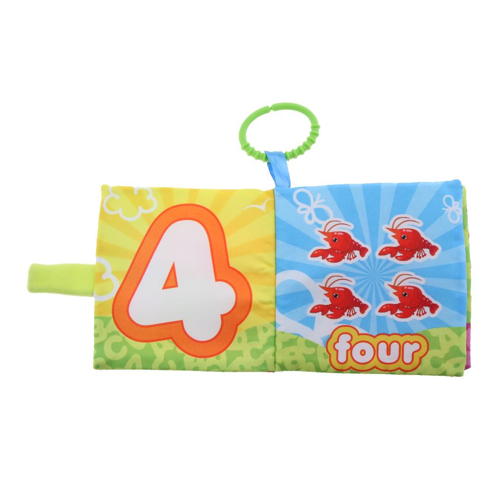 Baby Toddler Preschool Crinkle Squeaky Rattle Soft Cloth Book Toy Style 5