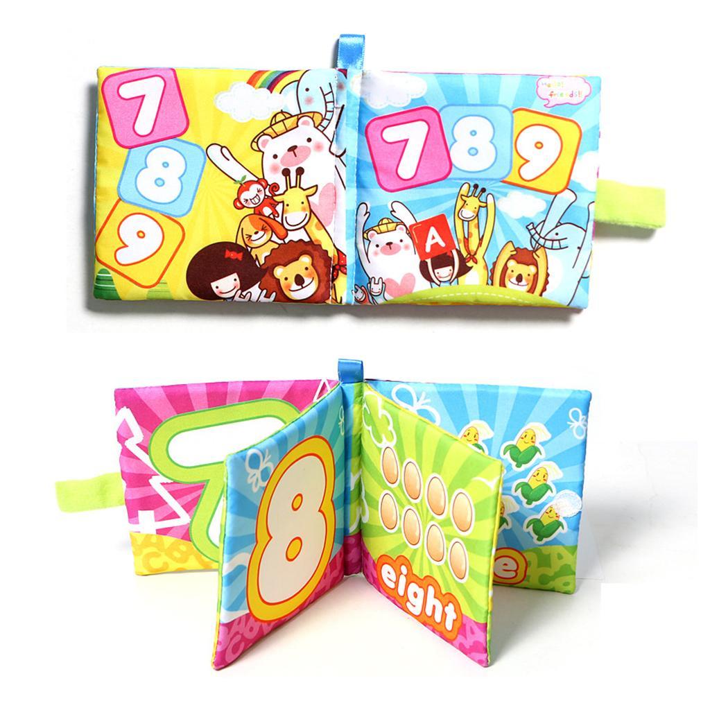 Baby Toddler Preschool Crinkle Squeaky Rattle Soft Cloth Book Toy Style 6