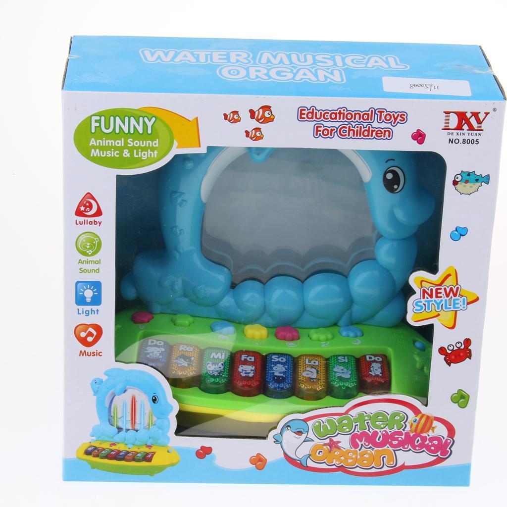 8 Keys Dolphin Multi-function Electronic Piano Musical Instrument Toy for Kids Baby Birthday Gift