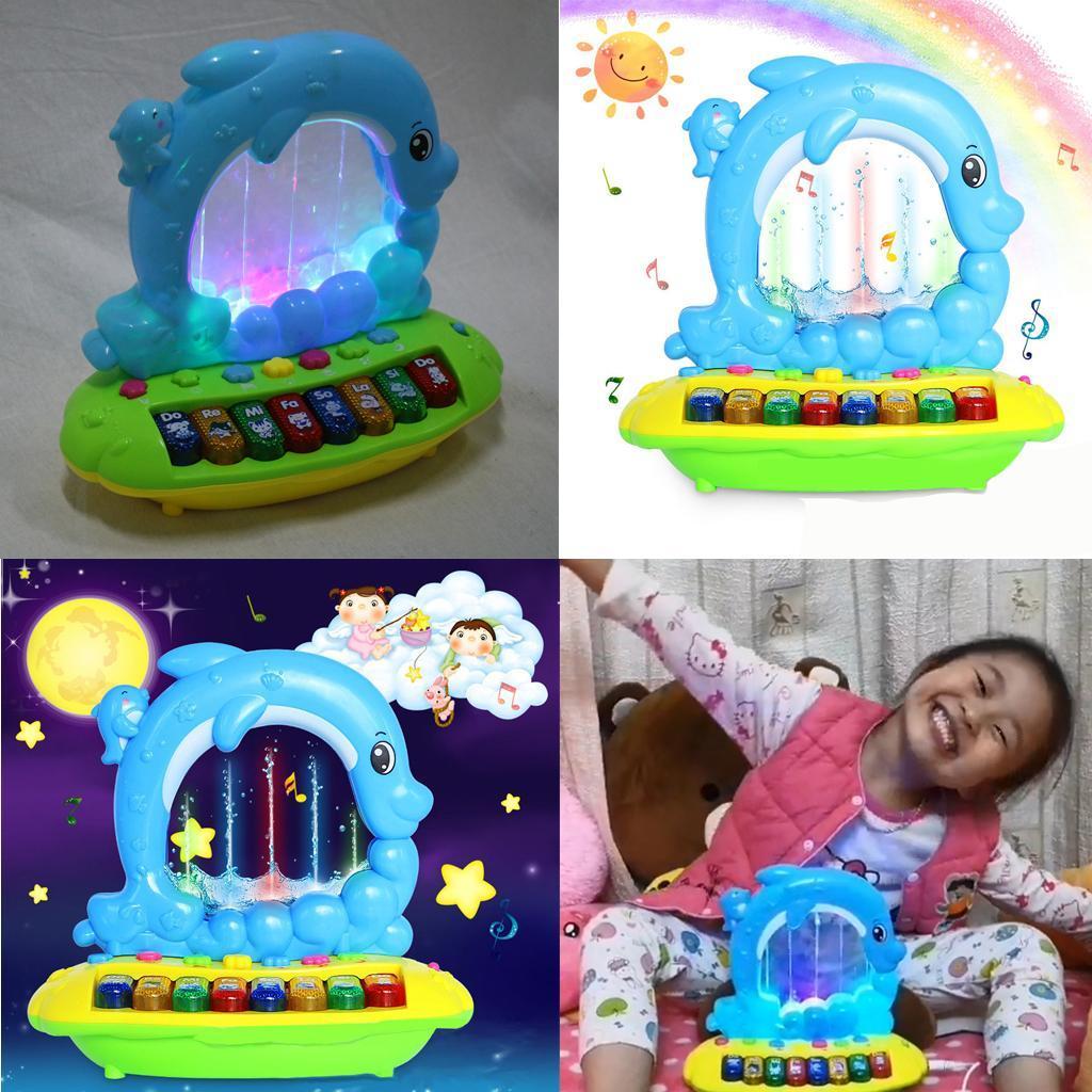 8 Keys Dolphin Multi-function Electronic Piano Musical Instrument Toy for Kids Baby Birthday Gift
