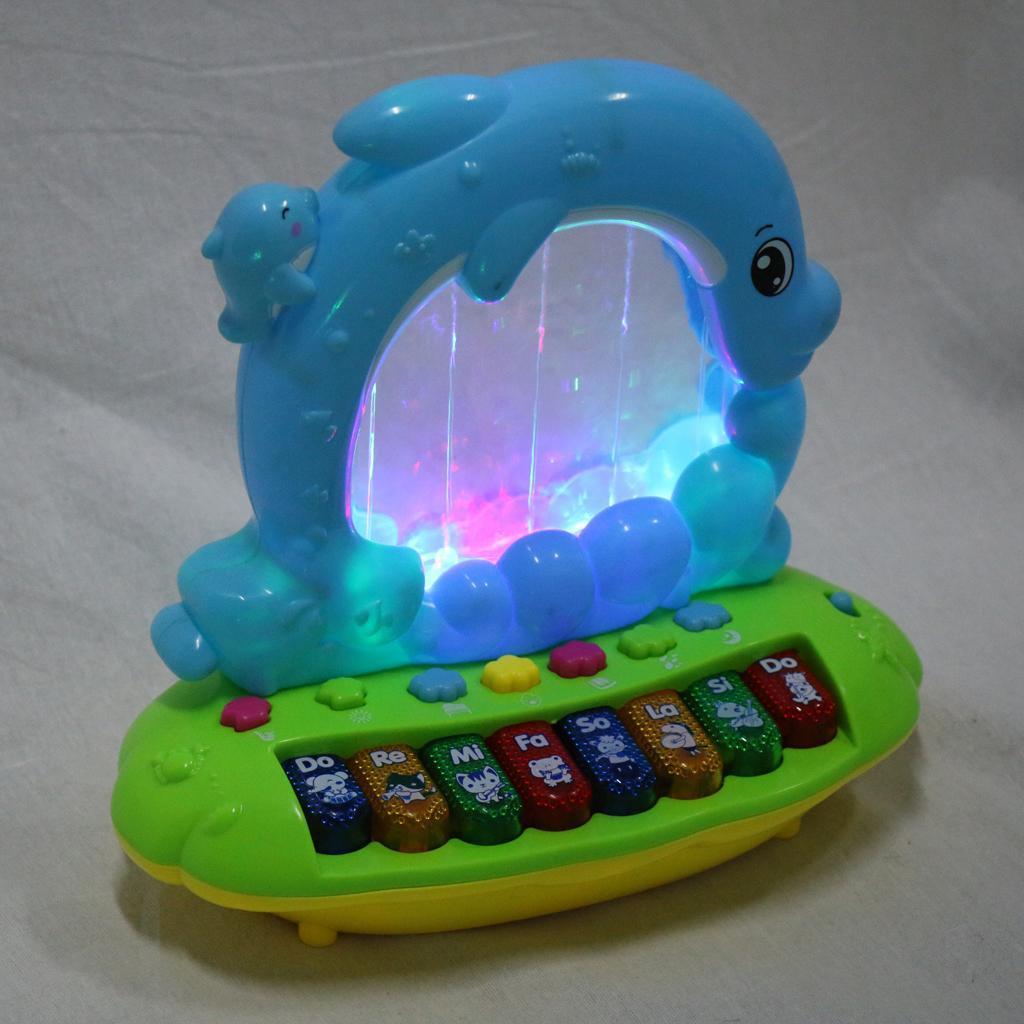8 Keys Dolphin Multi-function Electronic Piano Musical Instrument Toy for Kids Baby Birthday Gift