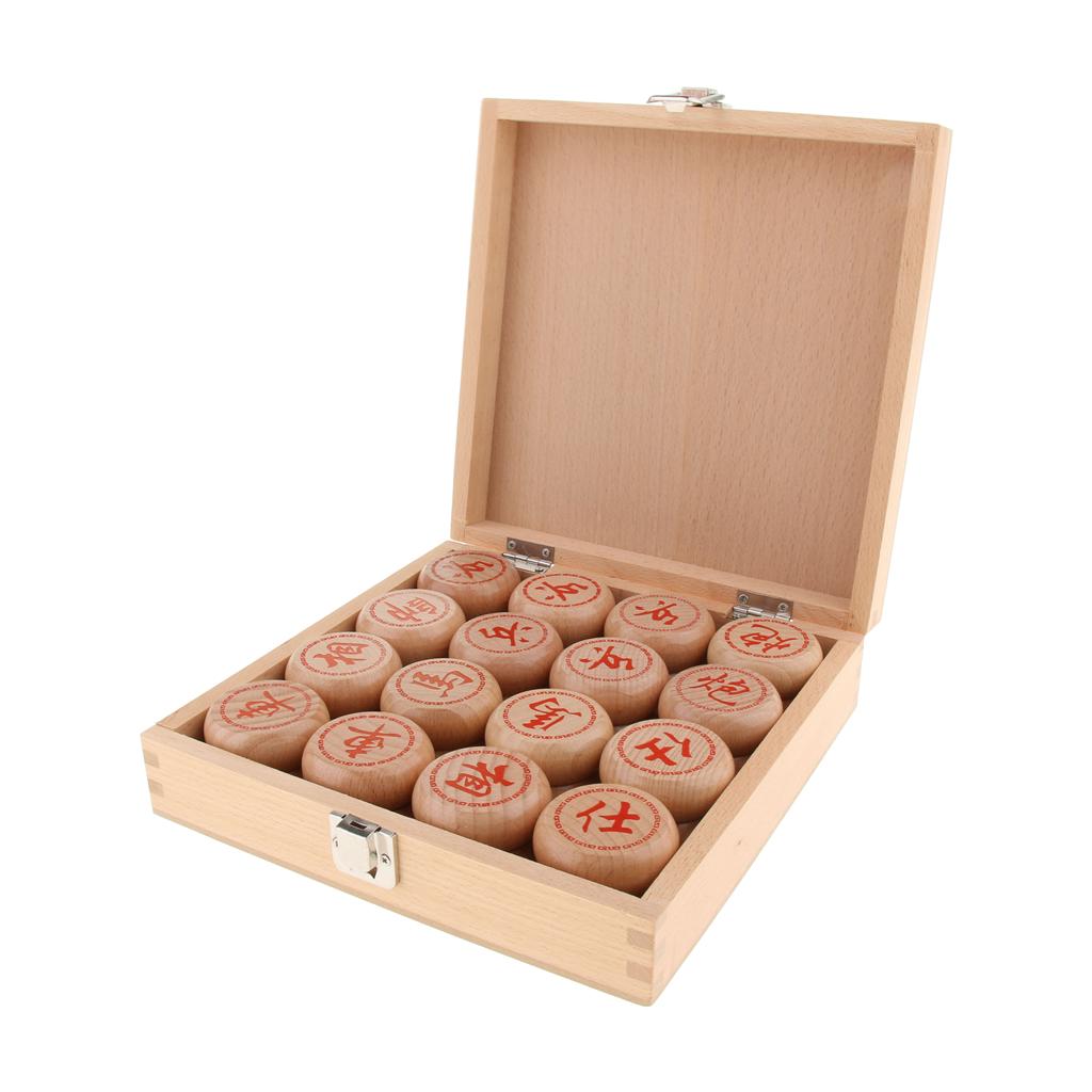 Xiangqi,Vintage Chinese Chess Soild Wooden Chess Pieces With Giftbox