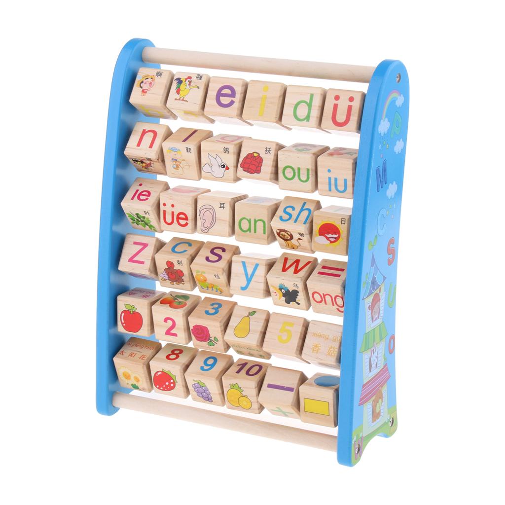 ABC-123 Abacus - Classic Wooden Educational Toy With Letter and Number Tiles