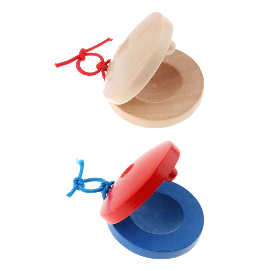 Castanet Kids Percussion Toy for Baby Early Education - Wood Color